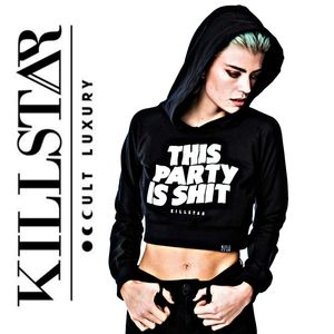 KILLSTAR | This Party is Sh¡t Crop Hoodie Black S
